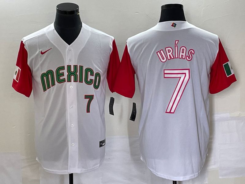 Men 2023 World Cub Mexico #7 Urias White white Nike MLB Jersey16